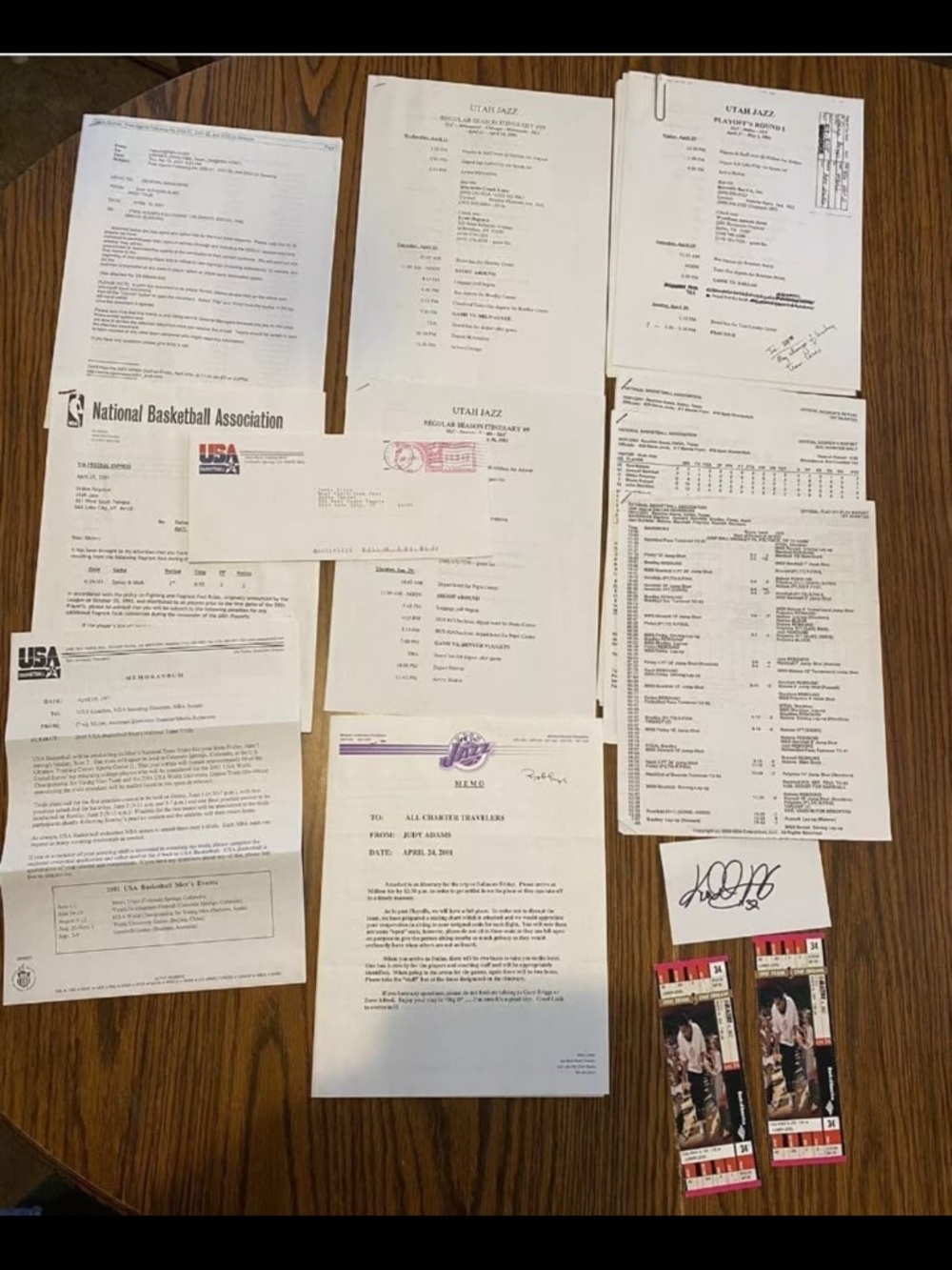 Utah Jazz Bulls Jerry Sloan NBA USA Basketball Letters and Estate Items Rare!